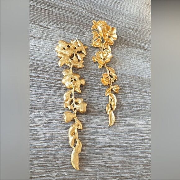 Flower drop earrings N415 - Picture 3 of 3